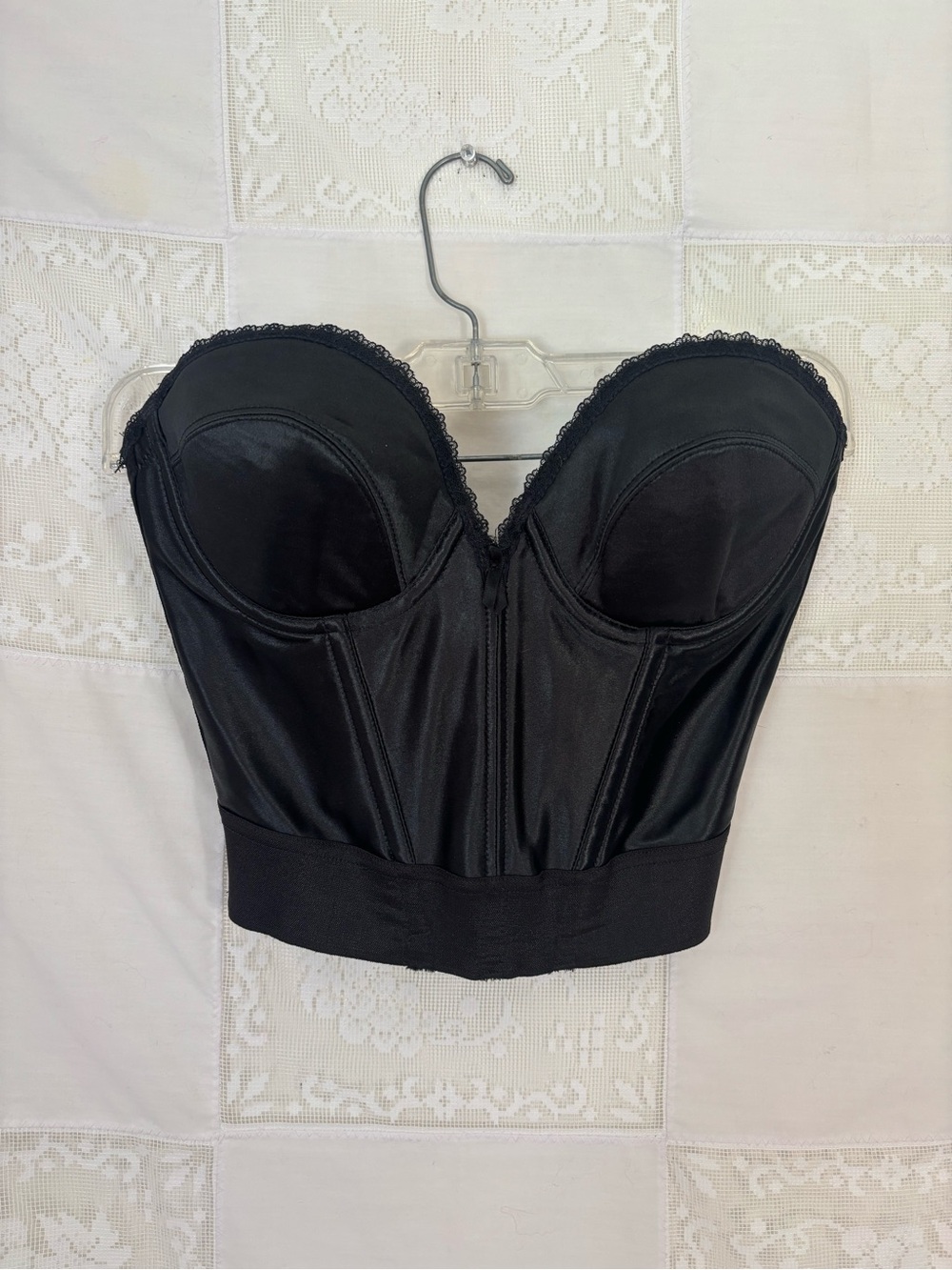 Victoria's‎ Secret Black Lace-Trim Corset Style Bustier Dark Coquette Goth 34C